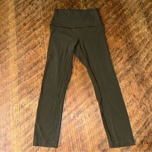 Lululemon size 2 Amped crop cropped Olive Green Leggings